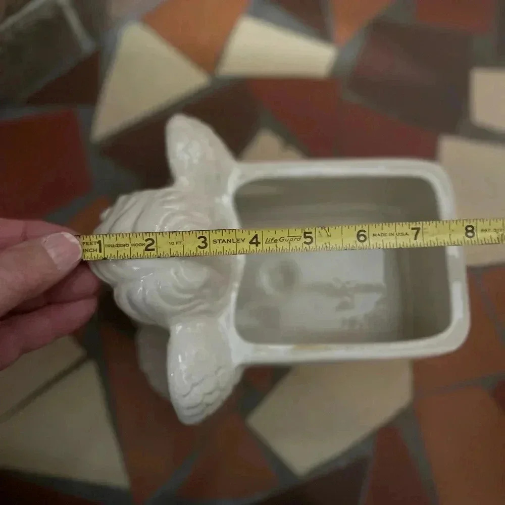 Vintage Angel/ Cherub Large Heavy White Ceramic Tabletop Planter Indoor/ Outdoor - Picture 7 of 7